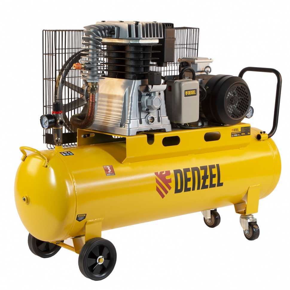 Компрессор воздушный, ременный привод BCI4000-T/100, 4.0 кВт, 100 литров, 690 л/мин Denzel Компрессоры фото, изображение